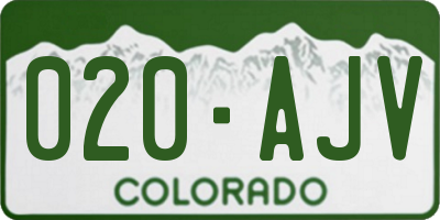 CO license plate 020AJV