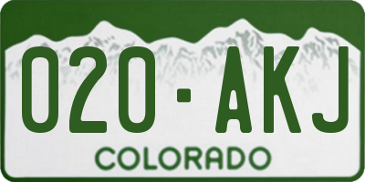 CO license plate 020AKJ