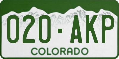 CO license plate 020AKP
