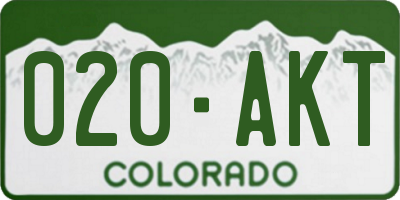 CO license plate 020AKT
