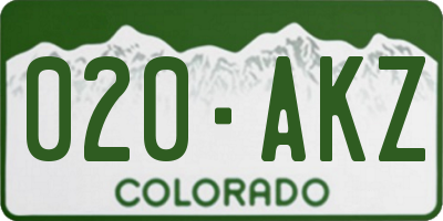 CO license plate 020AKZ