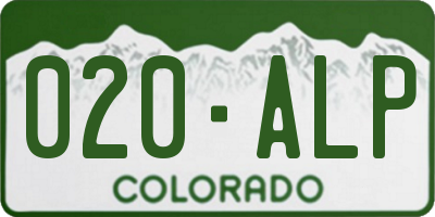 CO license plate 020ALP