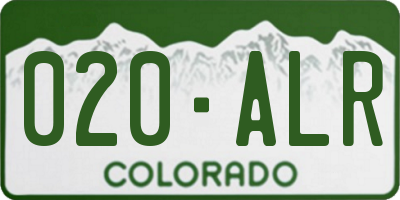 CO license plate 020ALR