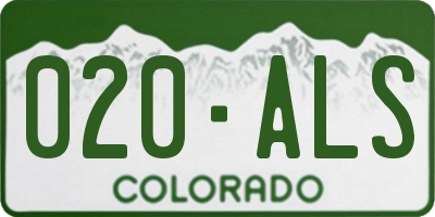 CO license plate 020ALS