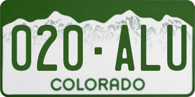 CO license plate 020ALU