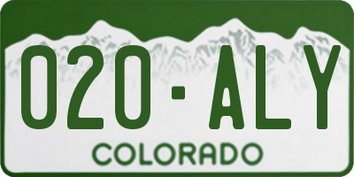 CO license plate 020ALY