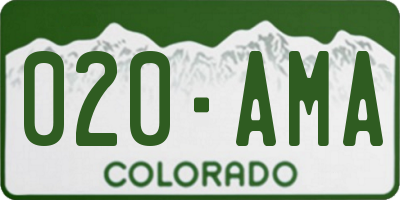 CO license plate 020AMA