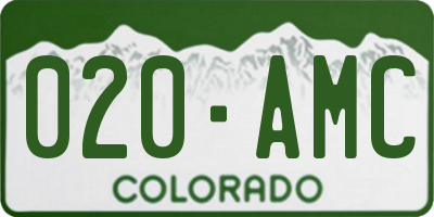 CO license plate 020AMC