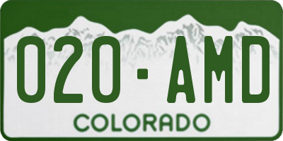 CO license plate 020AMD