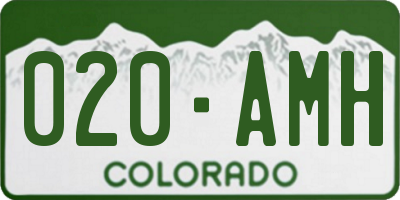 CO license plate 020AMH