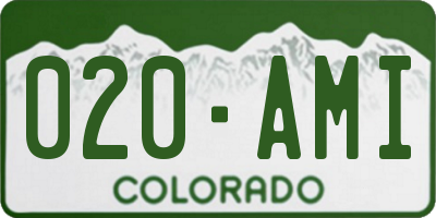 CO license plate 020AMI
