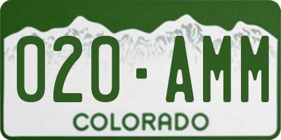 CO license plate 020AMM