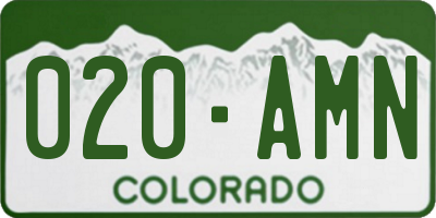 CO license plate 020AMN
