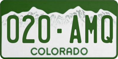 CO license plate 020AMQ
