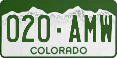 CO license plate 020AMW