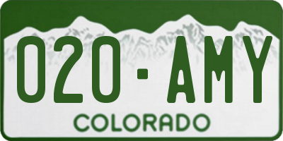 CO license plate 020AMY