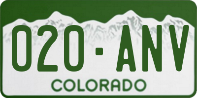 CO license plate 020ANV
