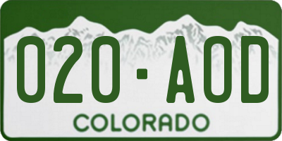 CO license plate 020AOD