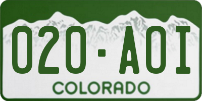 CO license plate 020AOI