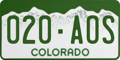 CO license plate 020AOS