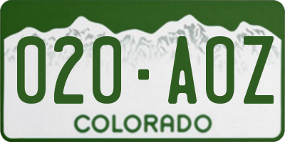 CO license plate 020AOZ