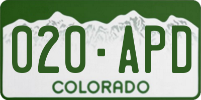 CO license plate 020APD