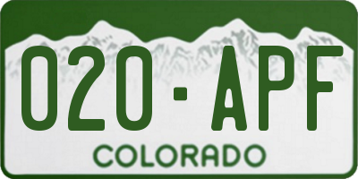 CO license plate 020APF