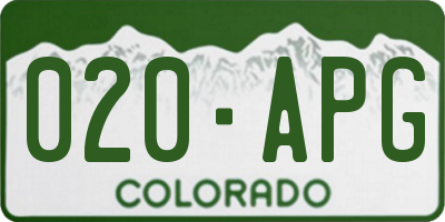 CO license plate 020APG