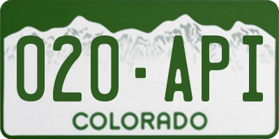 CO license plate 020API