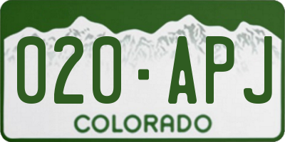 CO license plate 020APJ