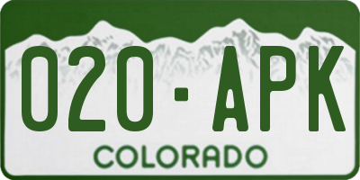 CO license plate 020APK