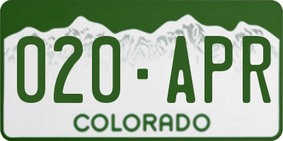 CO license plate 020APR