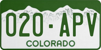 CO license plate 020APV