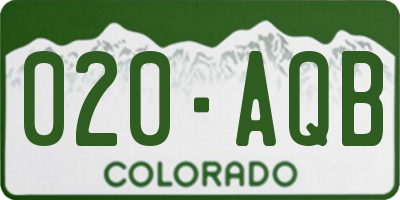 CO license plate 020AQB