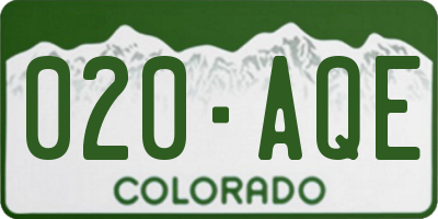 CO license plate 020AQE