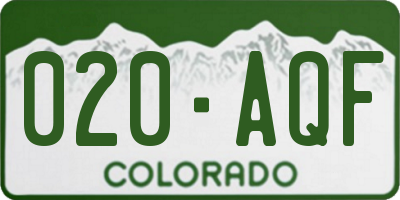 CO license plate 020AQF