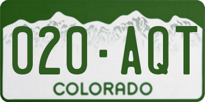 CO license plate 020AQT