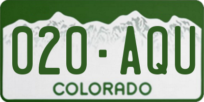 CO license plate 020AQU