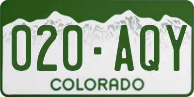 CO license plate 020AQY