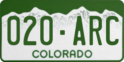 CO license plate 020ARC