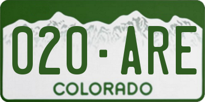CO license plate 020ARE