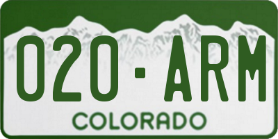 CO license plate 020ARM
