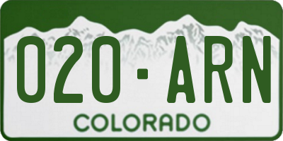 CO license plate 020ARN