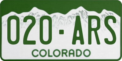 CO license plate 020ARS