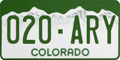 CO license plate 020ARY