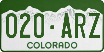CO license plate 020ARZ