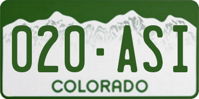 CO license plate 020ASI