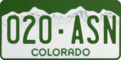 CO license plate 020ASN
