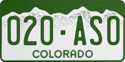 CO license plate 020ASO