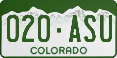CO license plate 020ASU